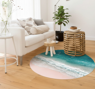 Vinyl tapijt woonkamer de strandcirkel - TenStickers