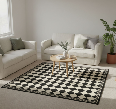 Vinyl tapijt woonkamer zwart damast patroon - TenStickers