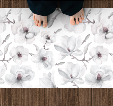 Vinyl tapijt Bloemen en planten Elegante tak met magnolia - TenStickers
