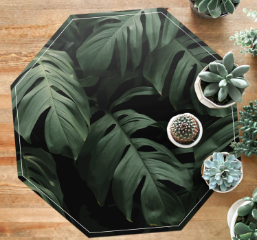 Vinyl vloerkleed Bloemen en planten Monstera bladeren - TenStickers