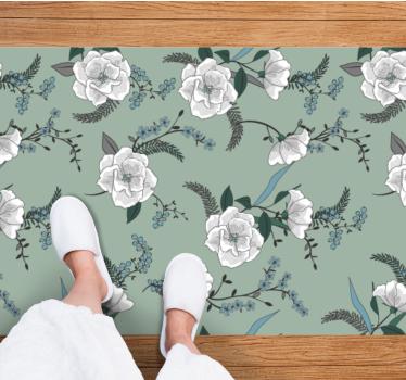Vinyl tapijt Bloemen en planten Mooie witte magnoliaboom - TenStickers