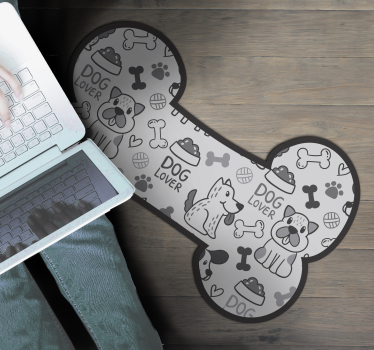 Vinyl vloerkleed dieren Vinyltekeningen van honden en eten - TenStickers