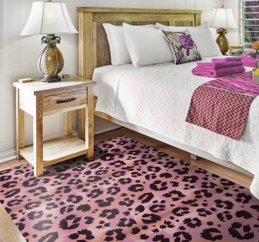 Vinyl vloerkleed met dierenprint Roze luipaard - TenStickers