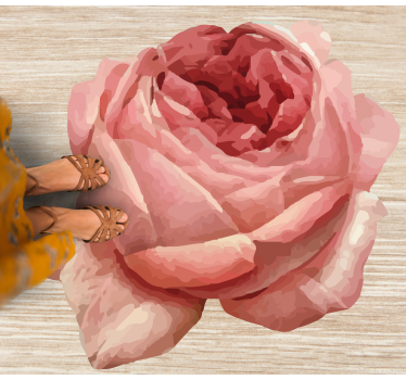 Weelderige roze bloei vinyl tapijt bloemen en planten - TenStickers