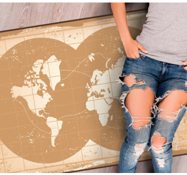 Wereldkaart vinyl tapijt wereldkaart - TenStickers