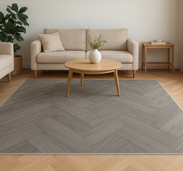 Woodward taupe visgraatpatroon vinyl tapijt woonkamer - TenStickers