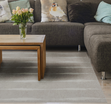 Zacht gestreept patroon vinyl tapijt woonkamer - TenStickers