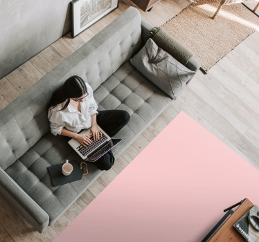Zacht roze canvas vinyl tapijt woonkamer - TenStickers