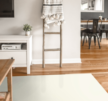 Zacht wit canvas vinyl tapijt woonkamer - TenStickers