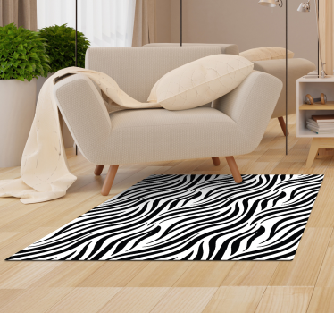 Zebrastreeppatroon Vinyl tapijt met dierenprint - TenStickers
