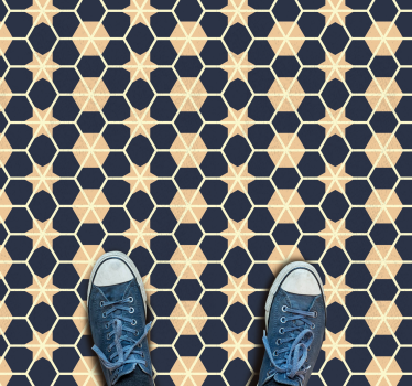Zeshoekig sterpatroon vinyl tapijt geometrisch - TenStickers