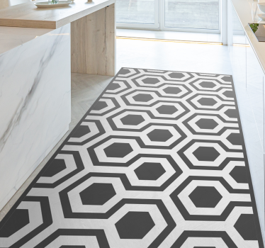 Zeshoekige patronen vinyl tapijt geometrisch - TenStickers