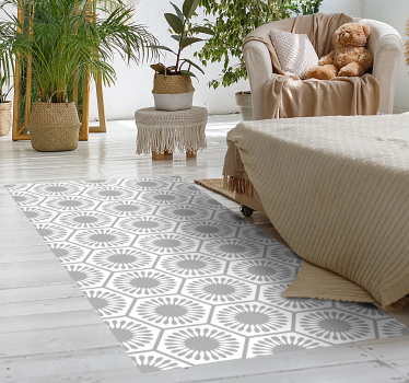 Zonnestralenpatroon vinyl tapijt geometrisch - TenStickers
