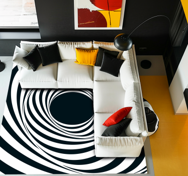 Zwart Wit hypothetisch Patroon vinyl tapijt - TenStickers