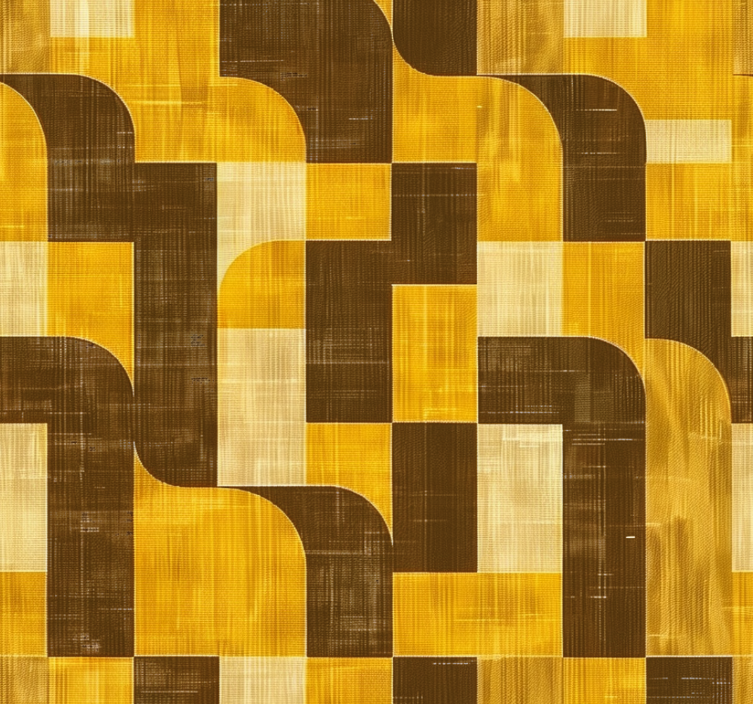 Art deco-stijl vinyl tapijt geel - TenStickers