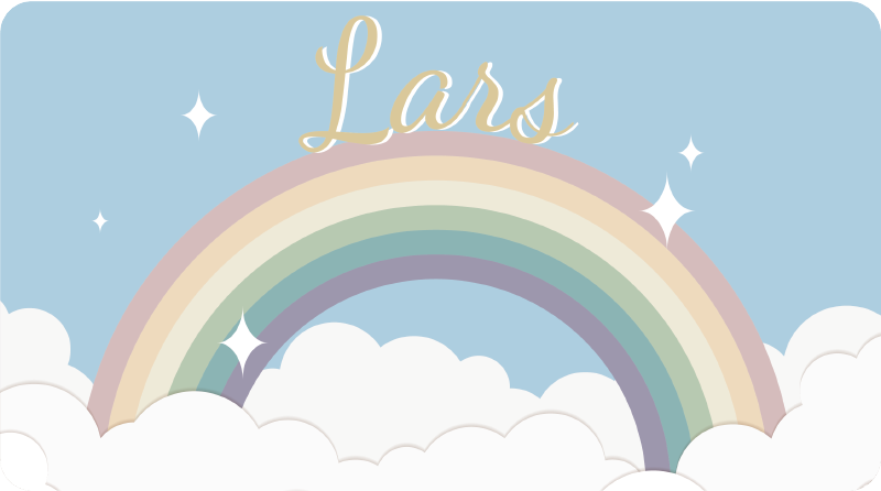 Aangepaste regenboog vinyl tapijt met naam - TenStickers