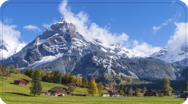 Uitzicht op de alpen vinyl tapijt badkamer - TenStickers