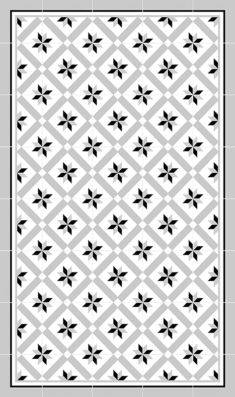 Hydraulisch grijs vinyl vloerkleed keuken - TenStickers