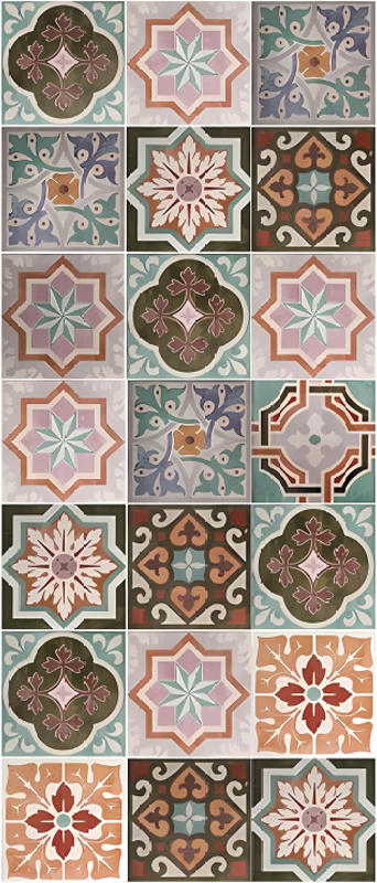 Piastrelline siciliaanse vinyl vloerkleed keuken - TenStickers