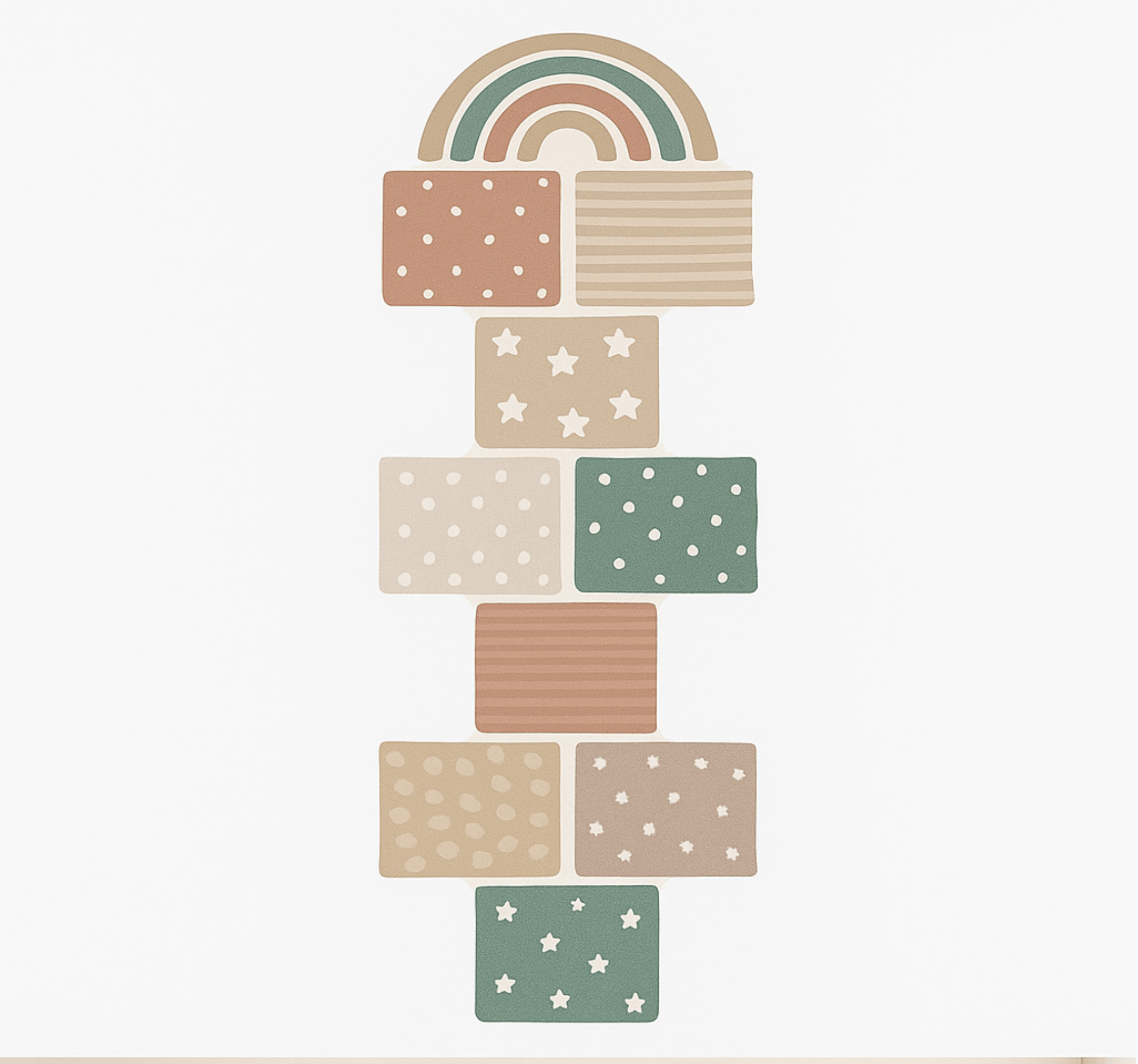 Beige hinkelspel vinyl tapijt voor meer kinderen - TenStickers