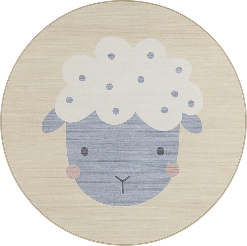 Beige babyschaap vinyl tapijt voor meer kinderen - TenStickers