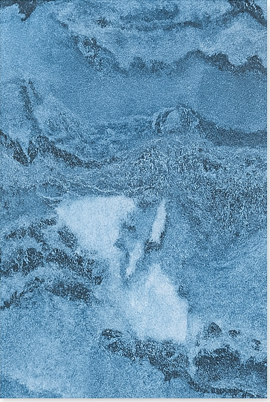 Diepblauwe textuur marmeren vinyl tapijt - TenStickers