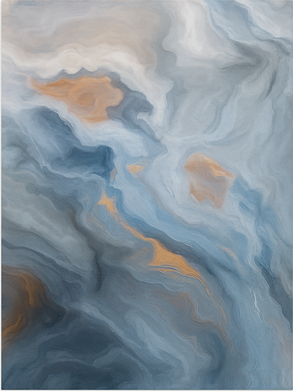 Amberblauwe tinten marmeren vinyl tapijt - TenStickers