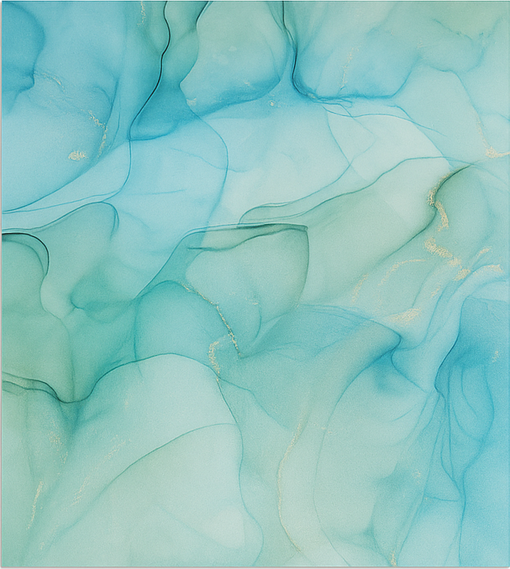 Turquoise golfeffect marmeren vinyl tapijt - TenStickers