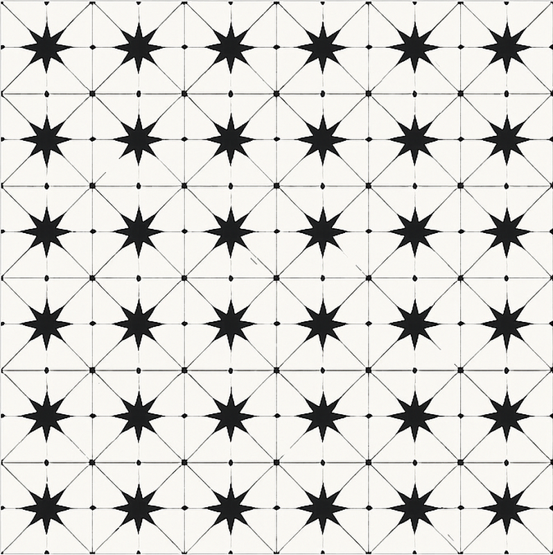 Encaustisch sterpatroon vinyl tapijt eetkamer - TenStickers