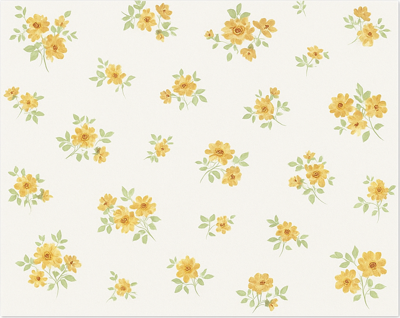 Delicate chintz bloemen vinyl tapijt eetkamer - TenStickers