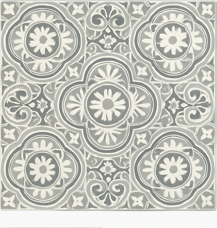 Grijs medaillon vinyl vloerkleed keuken - TenStickers