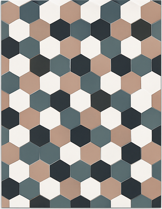 Vinyl vloerkleed keuken moderne hexagonale tegels - TenStickers
