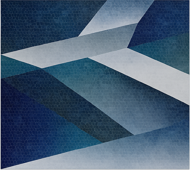 Vinyl tapijt woonkamer blauw scherven patroon mat - TenStickers