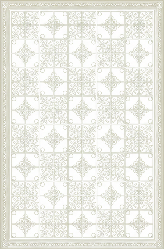 Vinyl tapijt woonkamer beige ornate vloermat - TenStickers