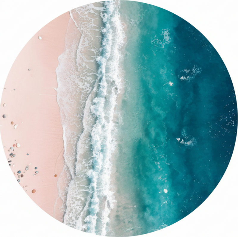 Vinyl tapijt woonkamer de strandcirkel - TenStickers