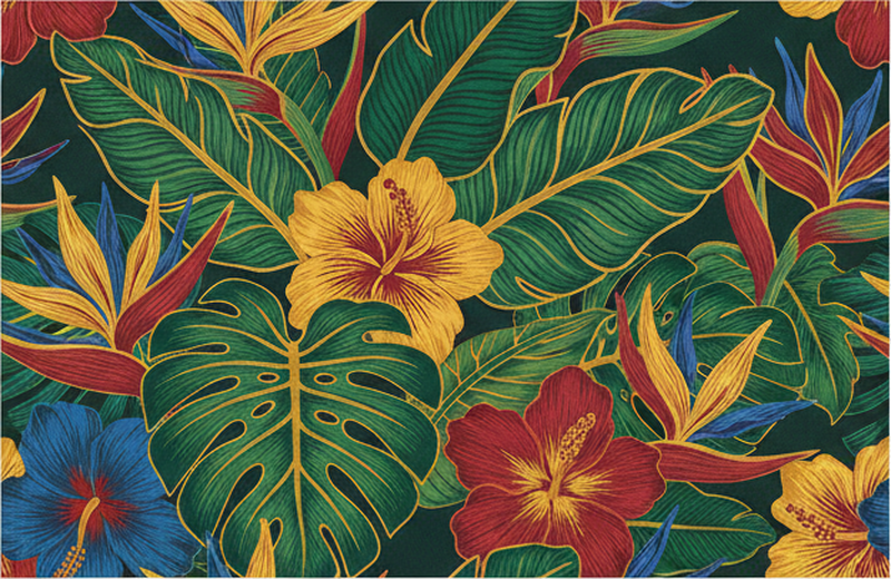 Vinyl tapijt woonkamer exotische plant - TenStickers