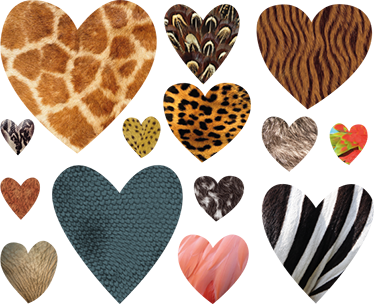 Dieren vinyl tapijt met hartjes dierenprint - TenStickers