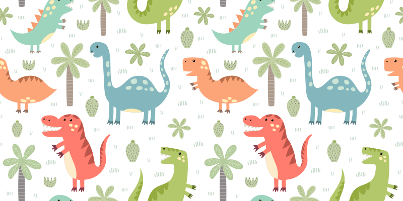 Dieren vinyl tapijt blije dinosaurussen kallax - TenStickers