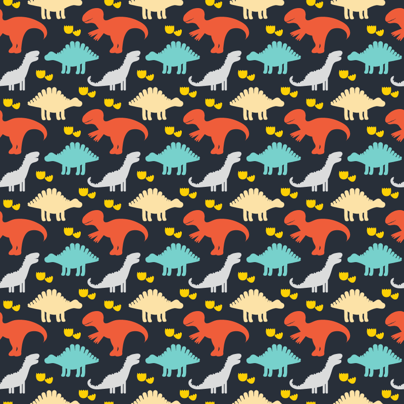Dieren vinyl tapijt met gekleurde dinosaurussen patroon - TenStickers