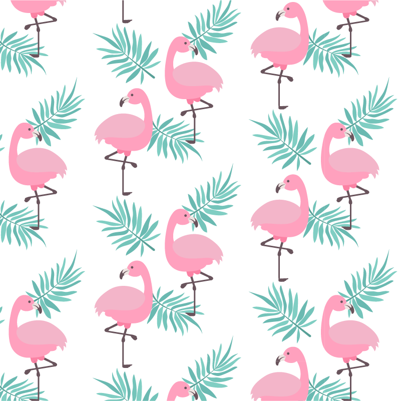 Dieren vinyl tapijt tropisch flamingo patroon - TenStickers