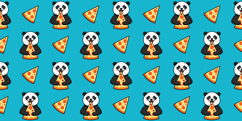 Dieren vinyl tapijt panda die pizza eet - TenStickers