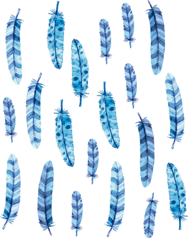 Dieren vinyl tapijt blauwe veren voor kinderen - TenStickers