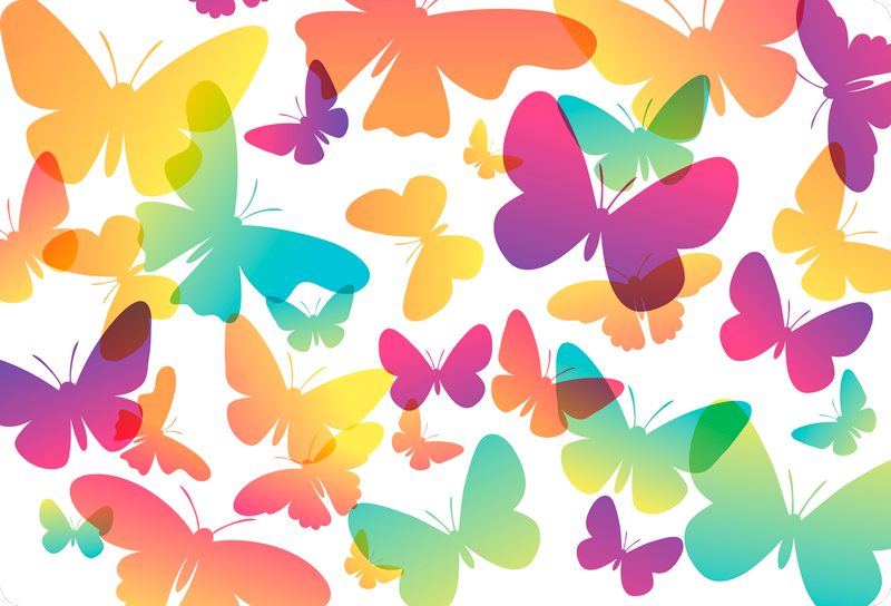 Dieren vinyl tapijt met verloopvlinders - TenStickers