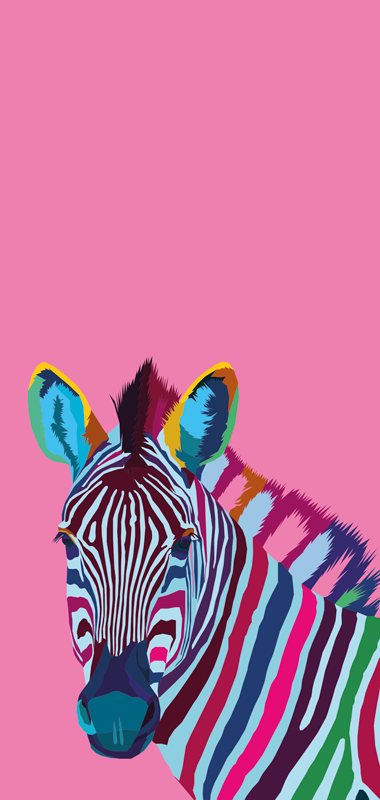 Dieren vinyl tapijt zebra pop art iphone - TenStickers