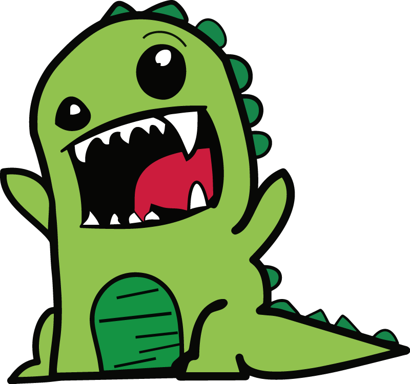 Dieren vinyl tapijt groene dinosaurusschets eng - TenStickers