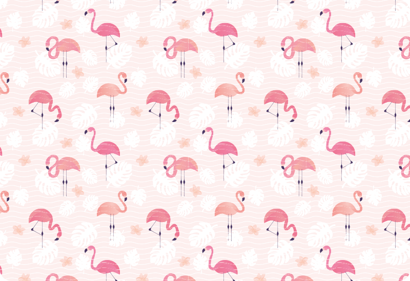 Dieren vinyl tapijt met roze flamingo motieven - TenStickers