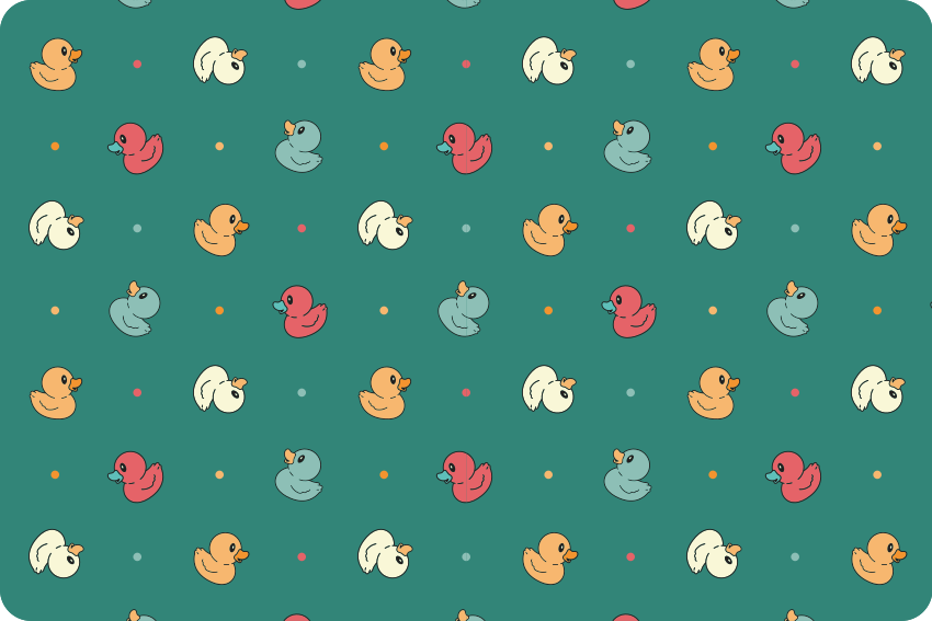 Dieren vinyl tapijt met multicolor rubberen eendjes - TenStickers