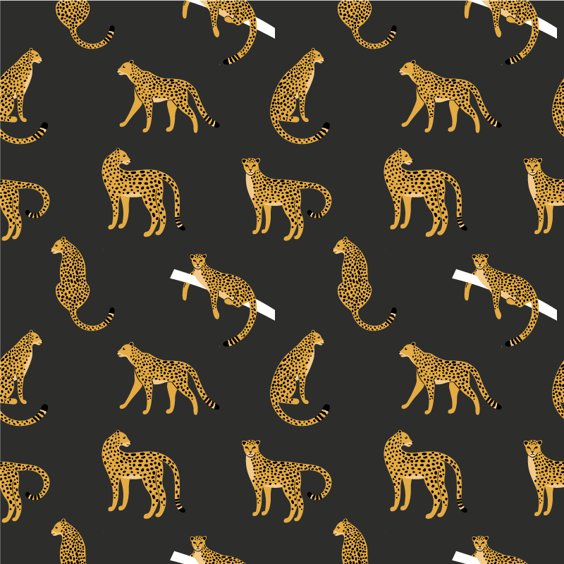 Dieren vinyl tapijt leopards op donkere achtergrond - TenStickers