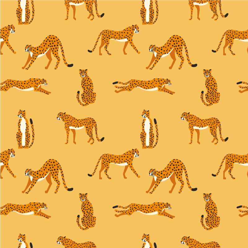 Dieren vinyl tapijt gele luipaarden grafisch patroon - TenStickers
