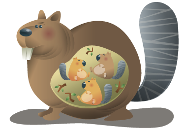 Dieren vinyl tapijt eekhoorn moeder - TenStickers